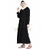 Full neck pleated abaya- Black Full neck pleated abaya- Black